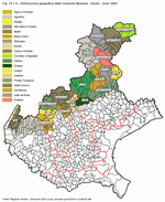 Geographic distribution of Mountain Communities. Veneto - Year 2009