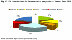 Distribution of farmers market per province. Veneto. Year 2010