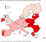 Percentuale di persone in condizione di deprivazione materiale (T). UE27 - Anno 2009