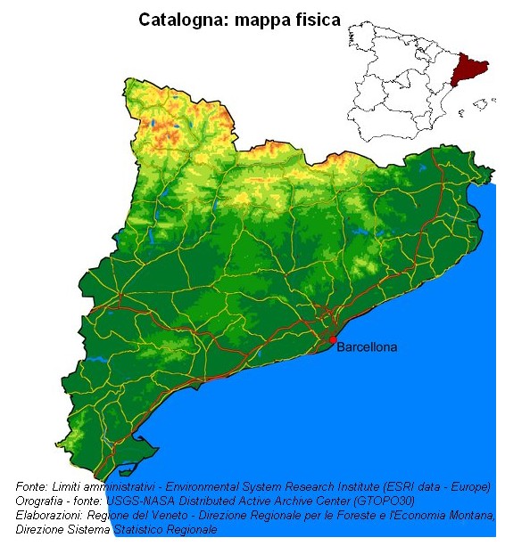 Rapporto Statistico 2006 - Catalogna - Mappa fisica