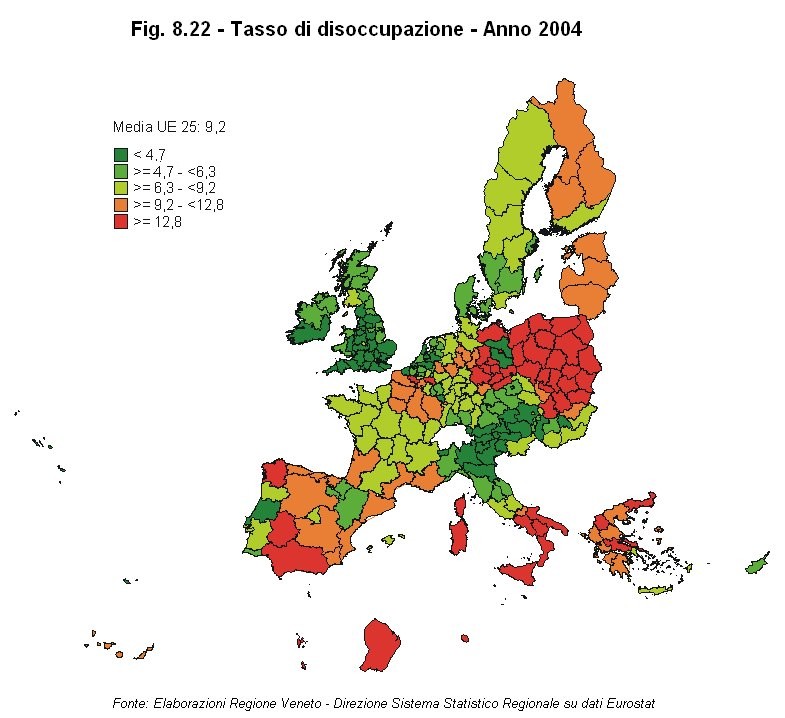 Rapporto Statistico 2006 - Capitolo 8 - Il Veneto in Italia e in Europa dagli anni '90 ad oggi - Figura 8.22