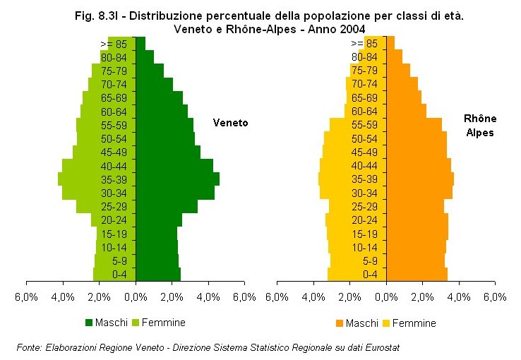 Rapporto Statistico 2006 - Capitolo 8 - Il Veneto in Italia e in Europa dagli anni '90 ad oggi - Figura 8.3I