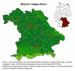 Il Veneto si confronta con la Baviera - Baviera: mappa fisica
