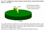 Distribuzione delle principali cause rilevate negli incidenti stradali. Veneto - Anno 2006