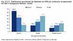 Distribuzione percentuale dei diplomati nel 2004 per condizione occupazionale nel 2007 e background familiare. Veneto 