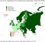 Esportazioni di vino: variazioni % per i paesi europei - Veneto. Anni 2011/04