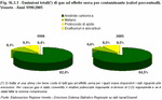 Emissioni totali* di gas ad effetto serra per contaminante (valori percentuali). Veneto - Anni 1990:2005