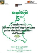 Copertina del volume: 5 Censimento Generale dell'Agricoltura