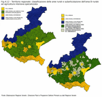 Regional territory: classification of rural areas (left) and sub-categorisation of rural area B for intensive specialised farming (right)
