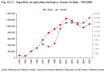 Superficie ad agricoltura biologica. Veneto ed Italia - 1993:2005