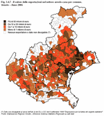 The value of furniture-industry exports by municipality. Veneto - Year 2006