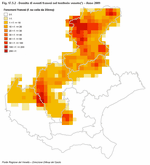 Density of landslide phenomena in the Veneto region - Year 2009
