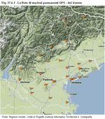 Network of permanent GPS stations in the Veneto region