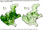 Influence of foreigners on the population according to Census data. Veneto Region - Years 2011 and 2001