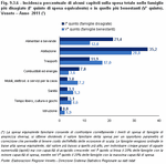 Percentage influence of some expense items on total expenditure of families in more difficulty (1st fifth of equivalent spending) and in those better off (5th fifth). Veneto Region - Year 2011(*)