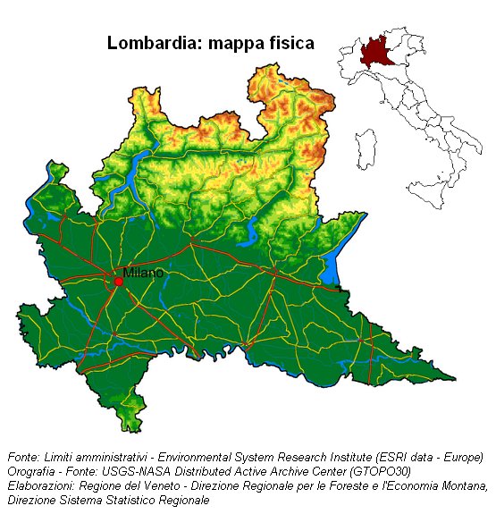 Rapporto Statistico 2006 - Lombardia - Mappa fisica