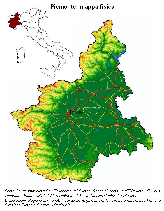 Rapporto Statistico 2006 - Piemonte - Mappa fisica