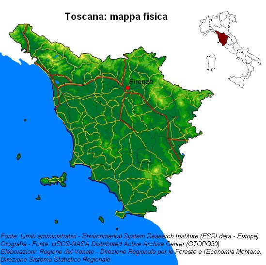 Rapporto Statistico 2006 - Toscana - Mappa fisica
