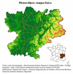 Il Veneto si confronta con il Rhône-Alpes - Rhne-Alpes: mappa fisica