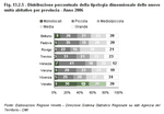 Distribuzione percentuale della tipologia dimensionale delle nuove unit abitative per provincia - Anno 2006