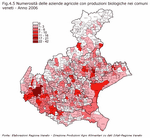 Numerosit delle aziende agricole con produzioni biologiche nei comuni veneti - Anno 2006
