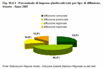 Percentuale di imprese plurilocalizzate per tipo di diffusione. Veneto - Anno 2007