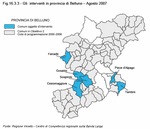 Gli  interventi in provincia di Belluno - Agosto 2007