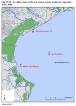 Localizzazione delle boe meteo marine della rete regionale - Anno 2010