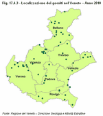 Localizzazione dei geositi nel Veneto - Anno 2010