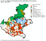 Distribuzione territoriale dei Comuni partecipanti a forme associate. Veneto - Anno 2009